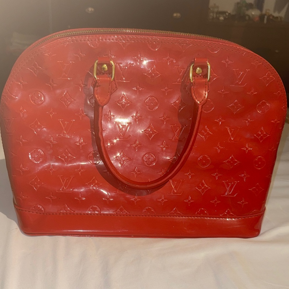 Louis Vuitton Red Monogram Vernis Satchel